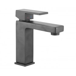 Miscelatore lavabo serie Black Quadro in ottone rifinito nero opaco