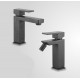 Miscelatori Lavabo + Bidet serie Black Quadro in ottone nero opaco