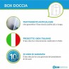 Box Doccia con Doppia Porta Scorrevole + 2 Laterali Fissi Cristallo 6 mm Altezza 200 cm art. OS15