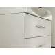 Mobile da Bagno Sospeso 105 cm Frassino Bianco con Lavabo e Specchiera 