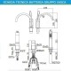 Vasca bagno semicircolare 135x135 cm con telaio e 1 pannello mod. una di Novellini + batteria miscelatore level paffoni lec040cr