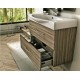 Mobile da Bagno Sospeso 105 cm Larice con Lavabo e Specchiera 