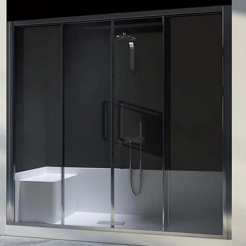 Piatto Doccia LuxeBath 90x90 Cm Nero | Extra Piatto SMC 30 Mm | Effetto Ardesia Antiscivolo | Facile Installazione