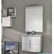 Mobile da Bagno Sospeso 70 cm Bianco Lucido con Lavabo e Specchiera 