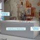 Vasca Pannellata 70 X 105 cm in Vetroresina Inclusa Colonna di Scarico Altezza 60 cm