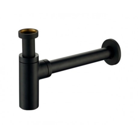 Sifone di scarico lavabo design tondo in ottone nero opaco