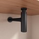 Sifone di scarico lavabo design tondo in ottone nero opaco