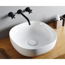 Lavabo appoggio ceramica bianca Azzurra Zip 45 x 45 x 15 h cm