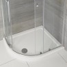 Piatto doccia Incanto asimmetrico 80x100 cm. in pietra artificiale finitura bianco lucido altezza 4,5 cm con bordo perimetrale