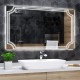 Specchio Bagno Su Misura Filo Lucido Retroilluminante led 20W con disegno sabbiato mod. Spe16