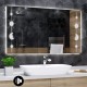 Specchio da Bagno Su Misura con Angoli Squadrati Altoparlante Bluetooth e Disegno Sabbiato Retroilluminato led 20W art. spe101