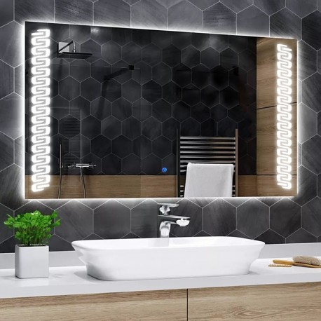 Su Misura Specchio da Bagno Filo Lucido Retroilluminante led 20W con pulsante touch integrato art. spe76