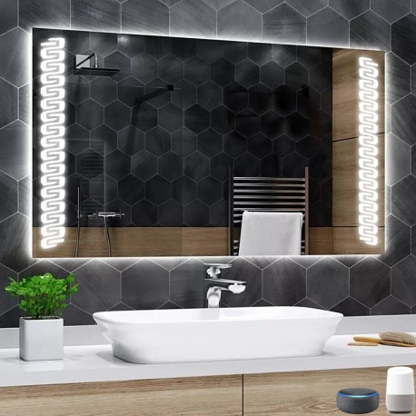 Su Misura Specchio Bagno Smart Filo Lucido Retroilluminante led ad accensione vocale tramite alexa o google assistant art.84