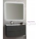 Mobile da Bagno Sospeso 104 cm Antracite con Lavabo e Specchiera 