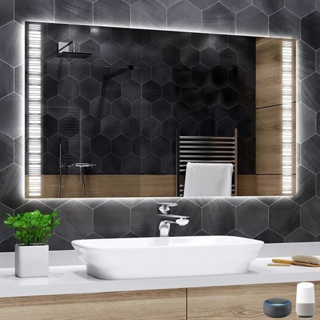 Su Misura Specchio Bagno Smart Filo Lucido Retroilluminante led ad accensione vocale tramite alexa o google assistant art.848