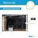 Specchio da Bagno con Angoli Squadrati Altoparlante Bluetooth + Orologio e Strisce Sabbiate Retroilluminante led 20W art. spe798