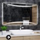 Specchio da Bagno Su Misura con Angoli Squadrati Altoparlante Bluetooth e Disegno Sabbiato Retroilluminato led 20W art. spe8710