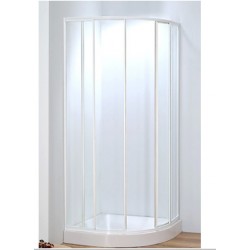 Box Doccia Semicircolare Cristallo Satinato da 3 mm Profili Bianchi Altezza 185 cm