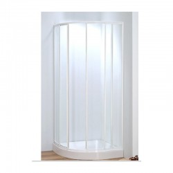 Box Doccia Semicircolare da 80 cm Cristallo Satinato da 3 mm Profili Bianchi Altezza 185 cm