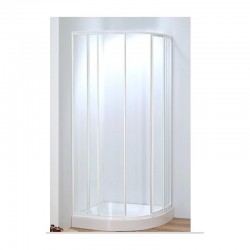 Box Doccia Semicircolare da 90 cm Cristallo Satinato da 3 mm Profili Bianchi Altezza 185 cm