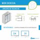 Box Doccia ad Apertura Scorrevole Altezza 195 cm Cristallo 6 mm Trasparente Profilo Cromo art. H18