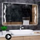 Specchio da Bagno Su Misura con Angoli Squadrati Altoparlante Bluetooth e Disegno Sabbiato Retroilluminato led 20W art. spe709