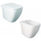 Sanitari Caroline di Rak Ceramics Filomuro Vaso + Bidet in Ceramica Bianco Lucido