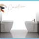 Sanitari Caroline di Rak Ceramics Filomuro Vaso + Bidet in Ceramica Bianco Lucido