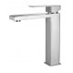 Miscelatore lavabo serie NEWTON in acciaio inox spazzolato aisi 304 con piletta e flessibili di collegamento