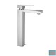 Miscelatore lavabo alto serie NEWTON in acciaio inox aisi 304 finitura spazzolato con flessibili di collegamento