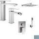 Miscelatori Lavabo + Bidet + Incasso con Deviatore completo di set doccia in acciaio inox aisi 304 finitura spazzolato