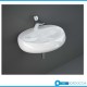 Lavabo sospeso modello Cloud Rak Ceramics cm 55x42,5 ceramica bianca lucida senza troppopieno