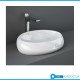 Lavabo da appoggio modello Cloud Rak Ceramics cm 58x40 cm. ceramica bianca lucida senza troppopieno