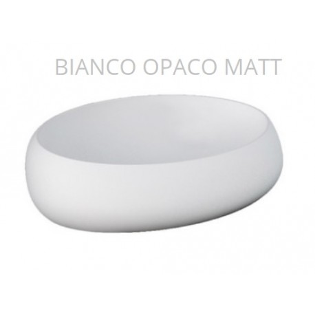 Lavabo da appoggio modello Cloud Rak Ceramics cm 58x40 cm. ceramica bianco opaco matt senza troppopieno