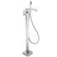 Miscelatori lavabo + bidet + gruppo vasca/doccia a colonna serie newton in acciaio inox aisi 304 finitura spazzolato