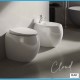 Vaso con fissaggio nascosto Filo muro serie Cloud di Rak Ceramics con Tecnologia Rimless in ceramica bianca lucida