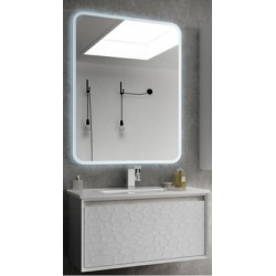 Mobile da Bagno Sospeso 100 cm Bianco Finitura a Rilievo