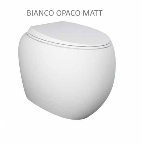 Vaso con fissaggio nascosto Filo muro serie Cloud di Rak Ceramics con Tecnologia Rimless in ceramica bianco matt