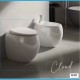 Vaso con fissaggio nascosto Filo muro serie Cloud di Rak Ceramics con Tecnologia Rimless in ceramica bianco matt