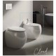 Bidet filomuro con fissaggio nascosto CLOUD di Rak Ceramics in ceramica bianco opaco matt