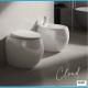 Sanitari Cloud con fissaggio nascosto di Rak Ceramics Filomuro Vaso + Bidet in Ceramica Bianco Lucido