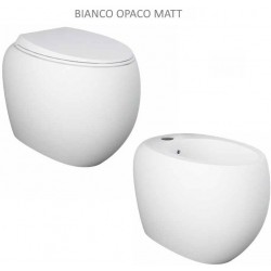 Sanitari Cloud con fissaggio nascosto di Rak Ceramics Filomuro Vaso + Bidet in Ceramica Bianco Opcca Matt
