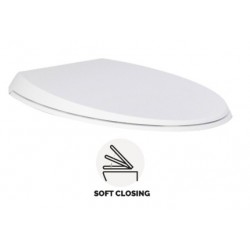 Sedile Wc Ceramica Rak per vaso cloud in Termoindurente Bianco mod. Originale a chiusura soft-close