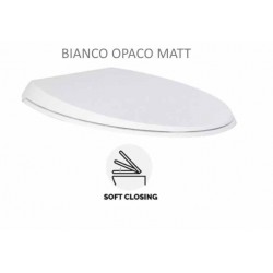 Sedile Wc Ceramica Rak per vaso cloud in Termoindurente Bianco Opaco Matt mod. Originale a chiusura soft-close