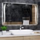 Specchio Bagno Su Misura Filo Lucido Retroilluminante led 20W con disegno sabbiato mod. Spe7125