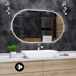 Specchio da Bagno con Angoli Squadrati e Altoparlante Bluetooth Retroilluminato led 20W art. spe436