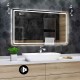 Specchio da Bagno con Angoli Squadrati e Altoparlante Bluetooth Retroilluminato led 20W art. spe433