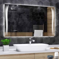 Su Misura Specchio Bagno Smart Filo Lucido Retroilluminante led ad accensione vocale tramite alexa o google assistant art.7411