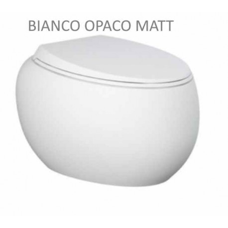 Vaso con fissaggio nascosto sospeso serie Cloud di Rak Ceramics con Tecnologia Rimless in ceramica bianco opaco matt