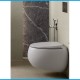 Vaso con fissaggio nascosto sospeso serie Cloud di Rak Ceramics con Tecnologia Rimless in ceramica bianco opaco matt